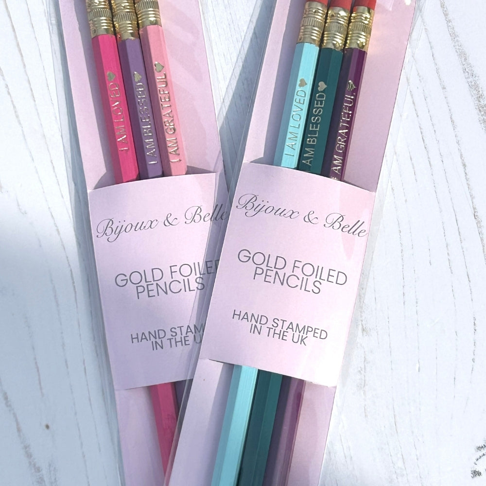 Gold Foiled Affirmation Pencil Set