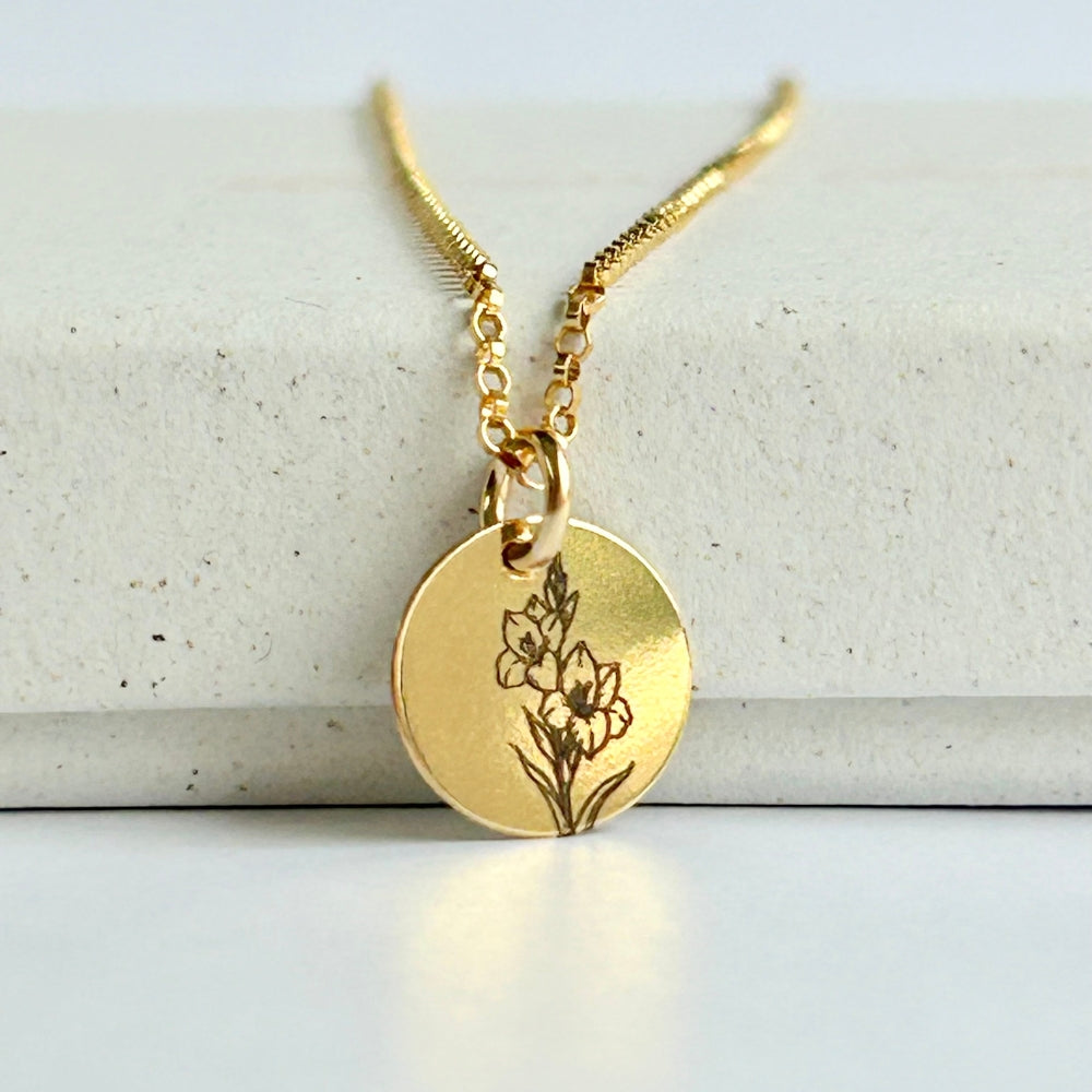 August Birth Flower Necklace | Gladiolus