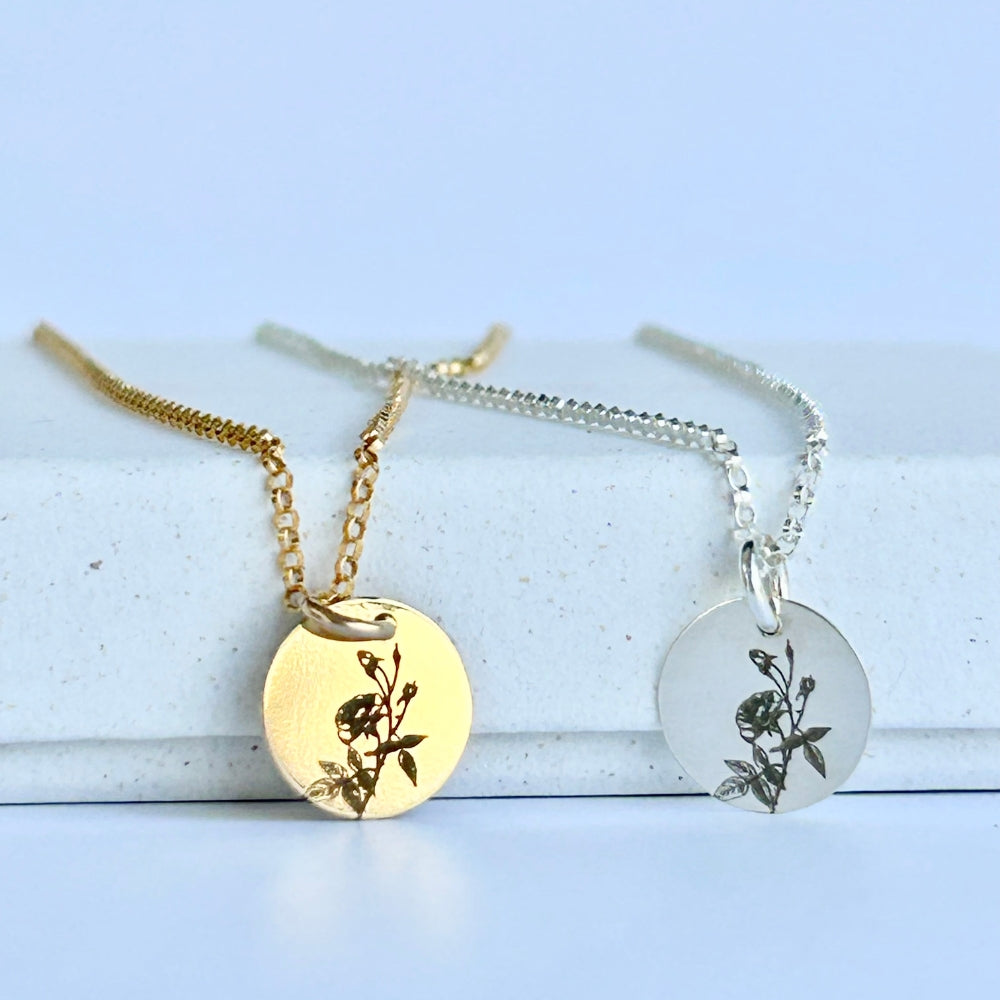June Birth Flower Necklace | Rose