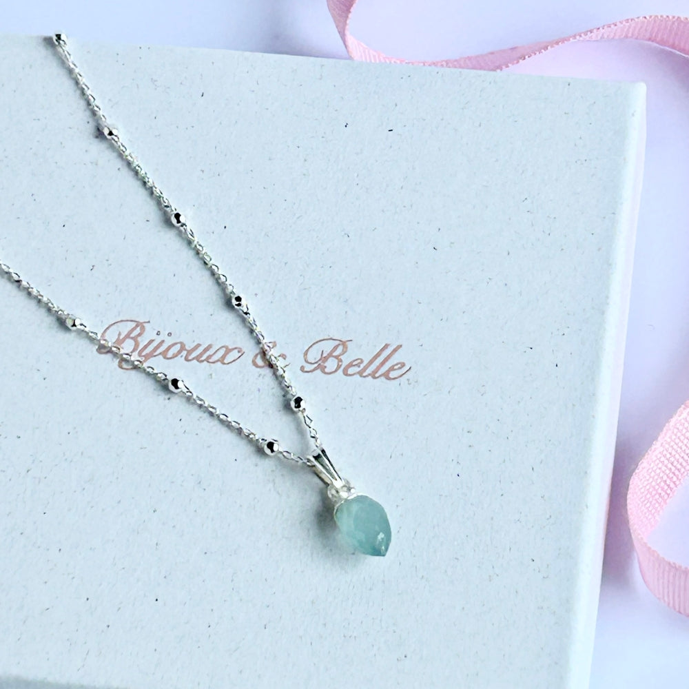 March Birthstone Necklace - Aquamarine | Protection & Tranquility