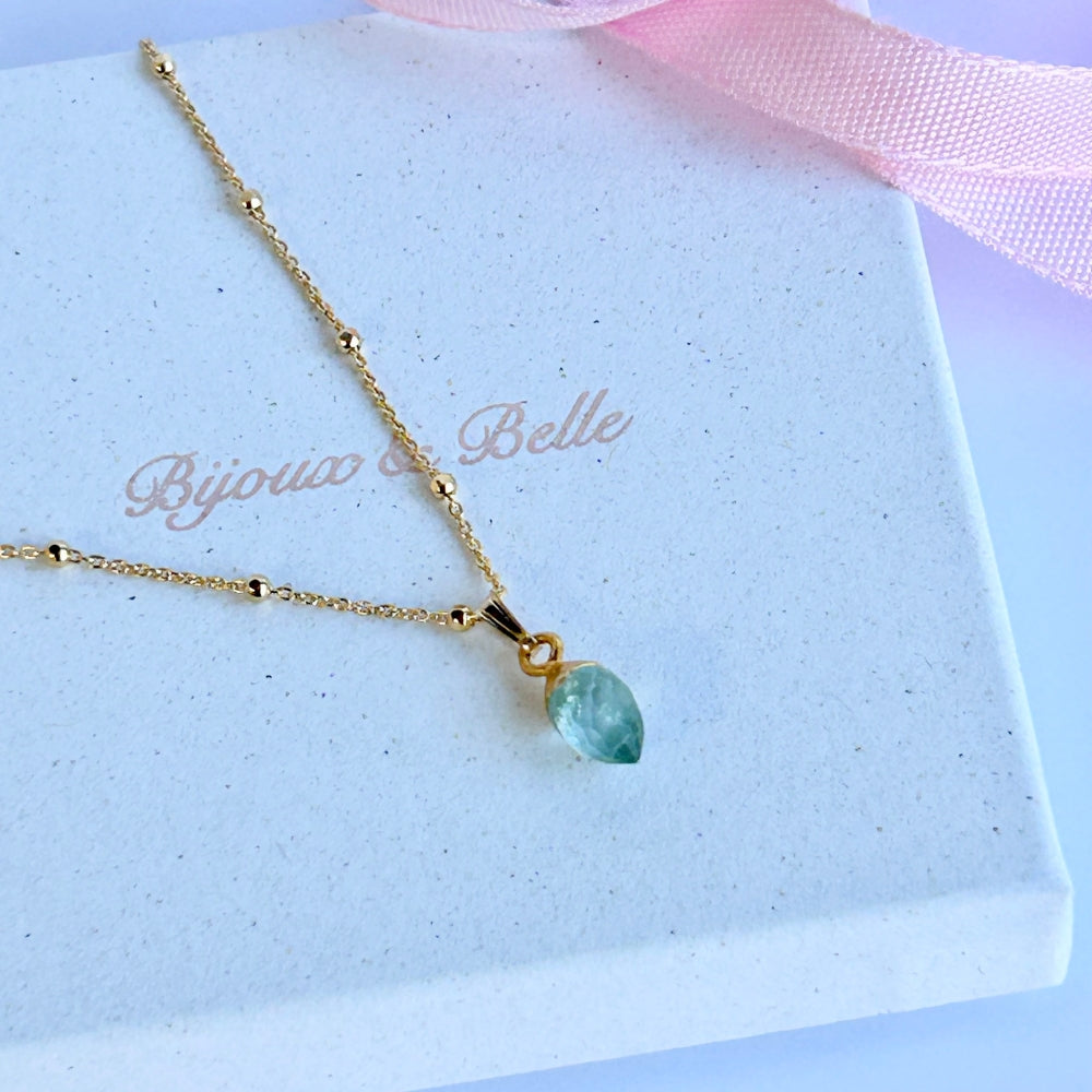 March Birthstone Necklace - Aquamarine | Protection & Tranquility