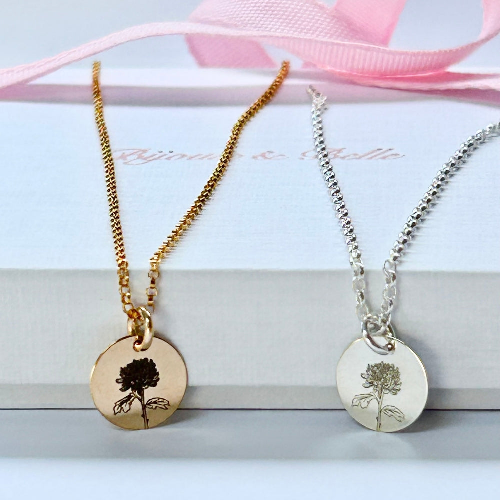 November Birth Flower Necklace | Chrysanthemum