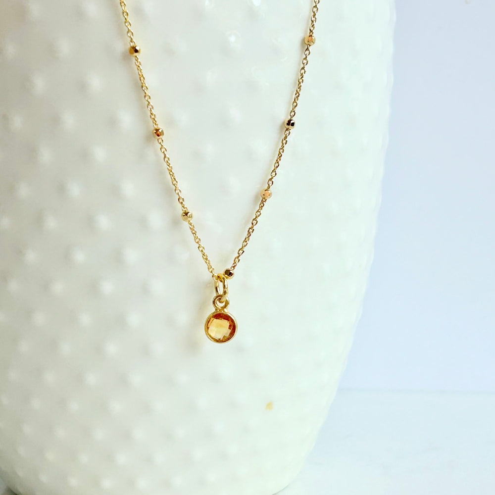 November Birth Stone Necklace - Citrine | Joy, Abundance & Success