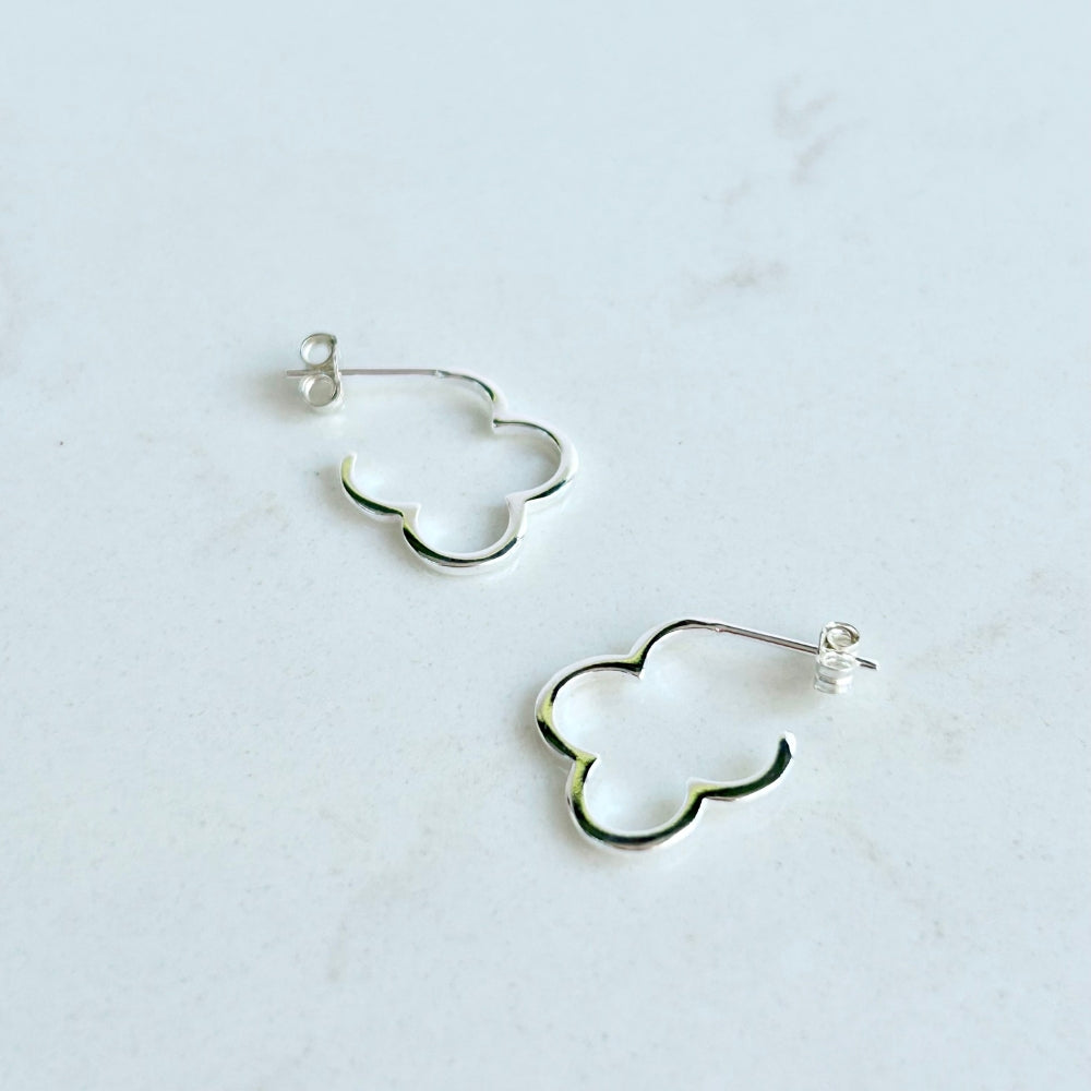 Four Leaf Clover Hoop Earrings | Good Luck