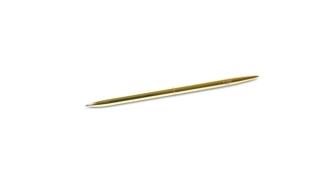 Gold LSW Ballpoint Pen – Black Ink with Logo, Elegant Gift