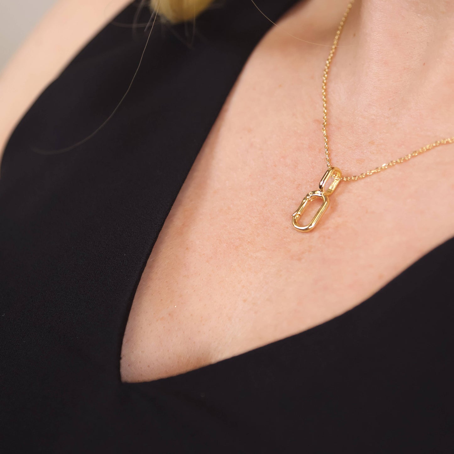 18k Gold Filled Carabiner Pendant