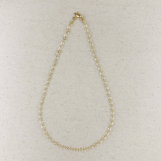 18k Gold Filled Diamond Cut Detailed Chain Necklace