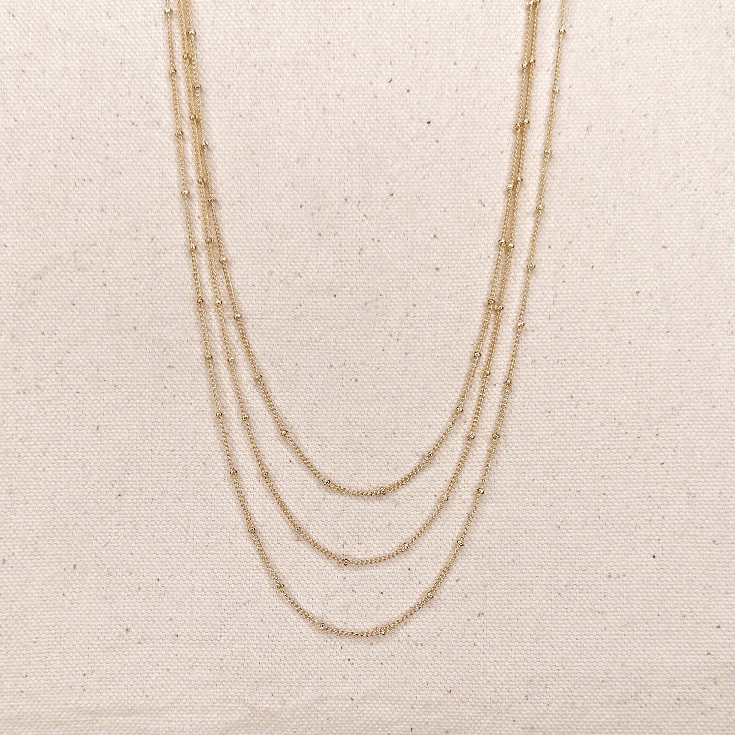 18k Gold Filled 1mm Satellite Chain Available in 16", 18", 2