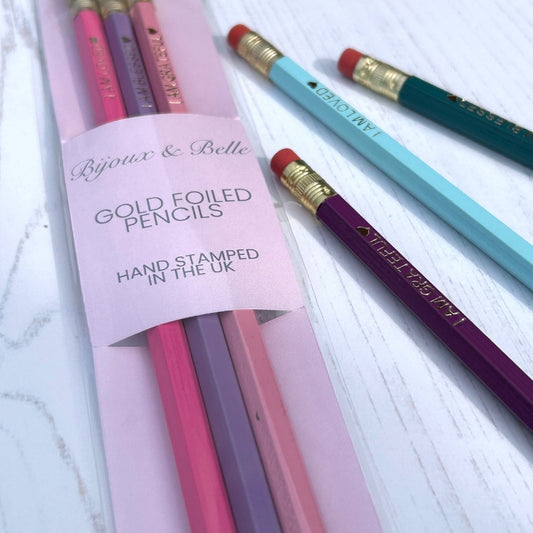 Gold Foiled Affirmation Pencil Set
