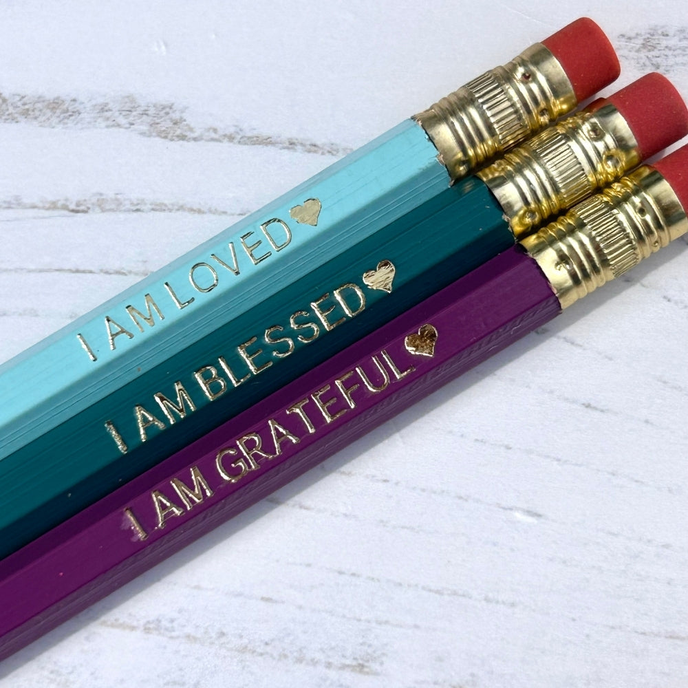 Gold Foiled Affirmation Pencil Set