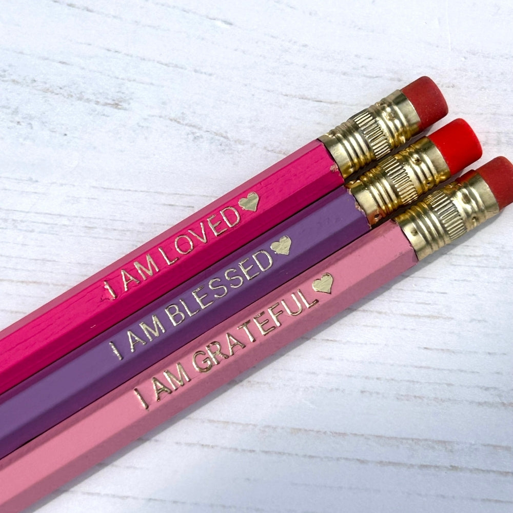 Gold Foiled Affirmation Pencil Set