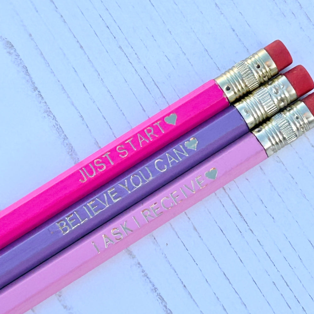 Gold Foiled Pencil Set - 'Believe you Can'