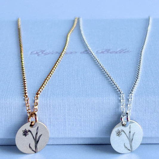 December Birth Flower Necklace | Paperwhite Narcissus