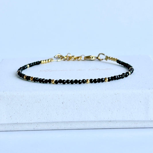 Tiny Gemstone Fairy Dust Bracelet - Black Spinel | Emotional Healing