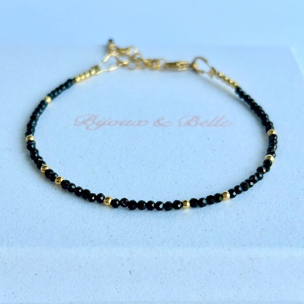 Tiny Gemstone Fairy Dust Bracelet - Black Spinel | Emotional Healing
