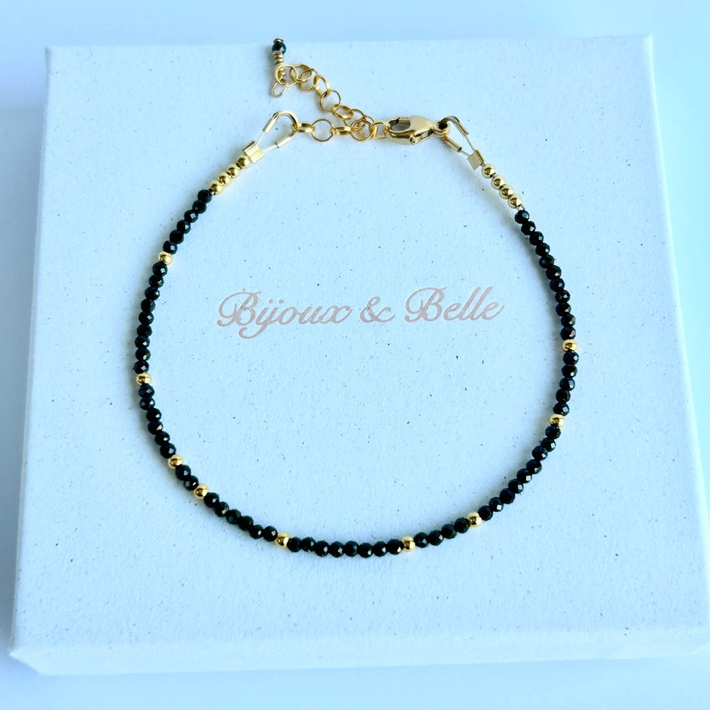 Tiny Gemstone Fairy Dust Bracelet - Black Spinel | Emotional Healing