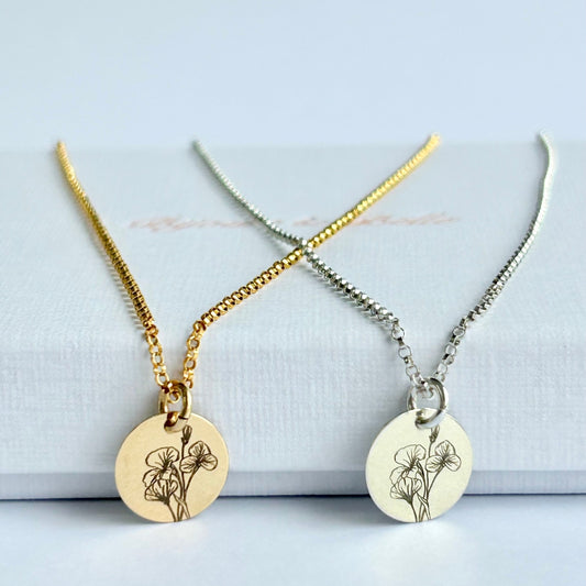 February Birth Flower Necklace | Violet