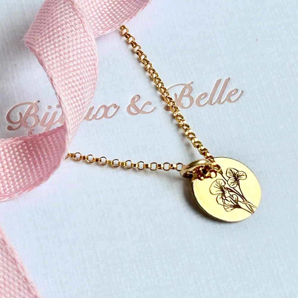 February Birth Flower Necklace | Violet