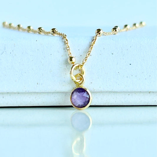 February Birthstone Necklace - Amethyst (Calm)