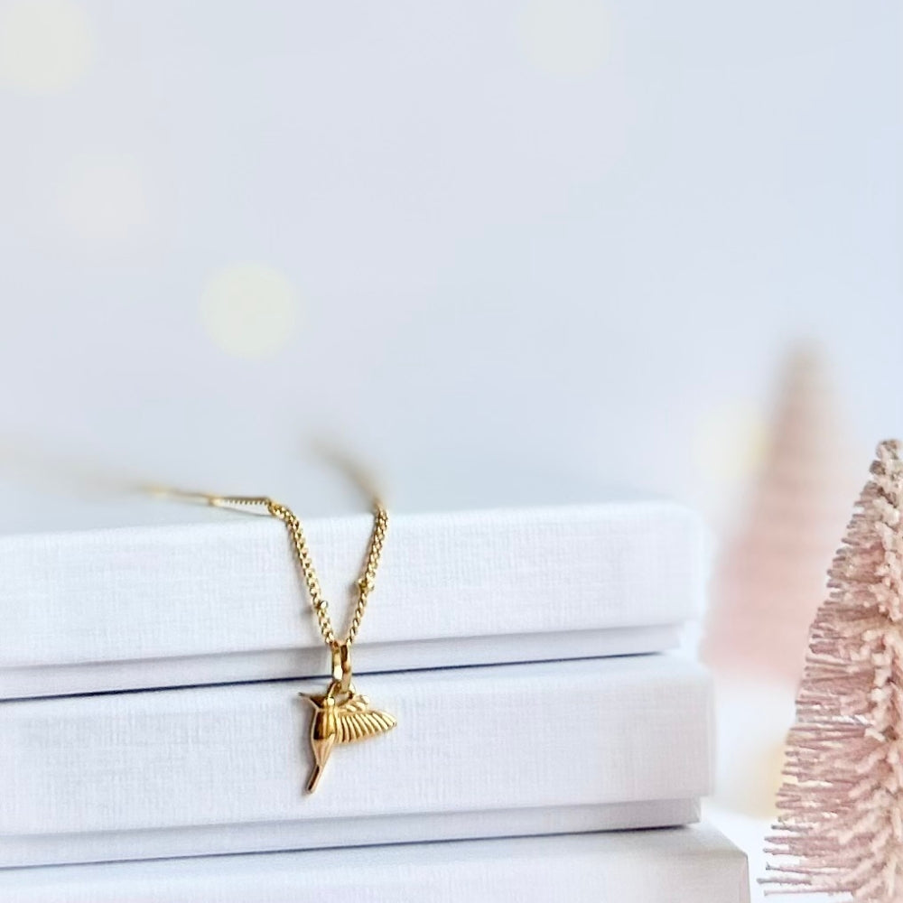 Gold Filled Hummingbird Necklace | Resilience & Sweetness of Life