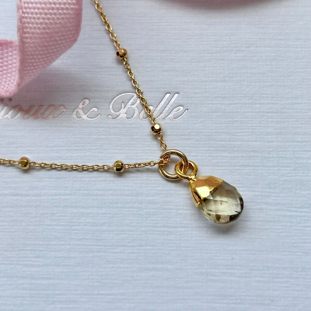 Tiny Gemstone Necklace - Citrine | Joy, Abundance & Success