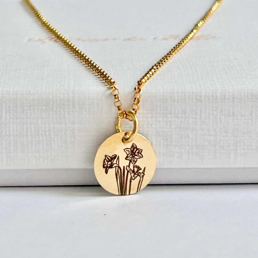 March Birth Flower Necklace | Daffodil