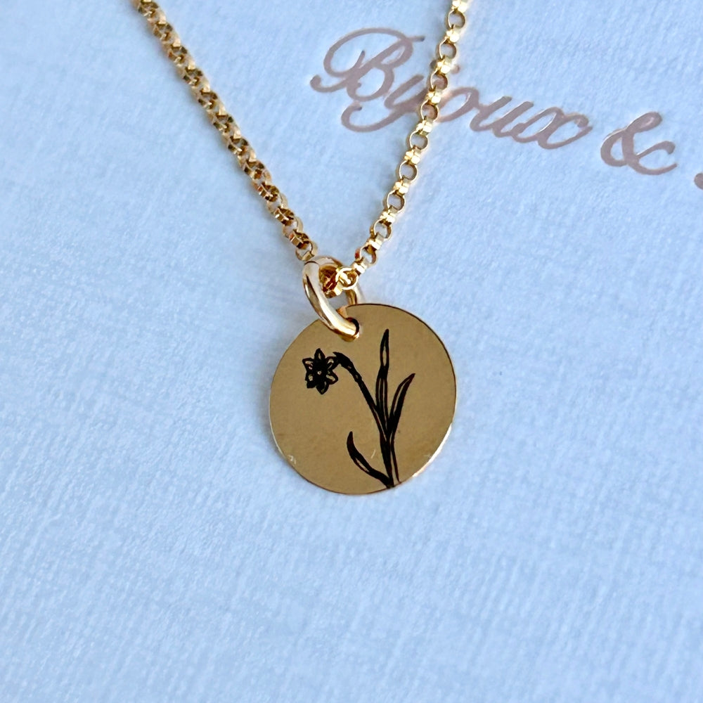 December Birth Flower Necklace | Paperwhite Narcissus