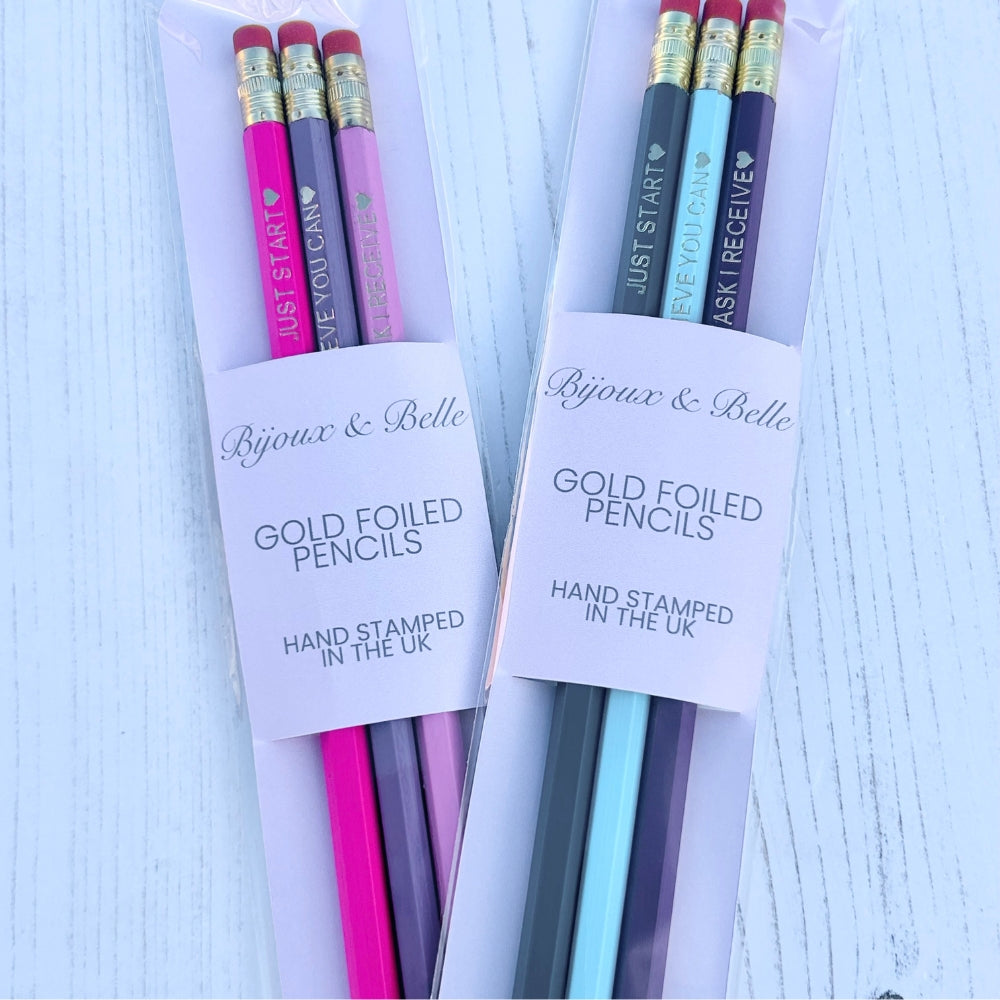Gold Foiled Pencil Set - 'Believe you Can'