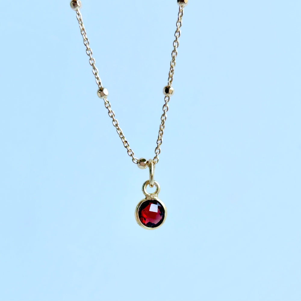 January Birthstone Necklace - Garnet