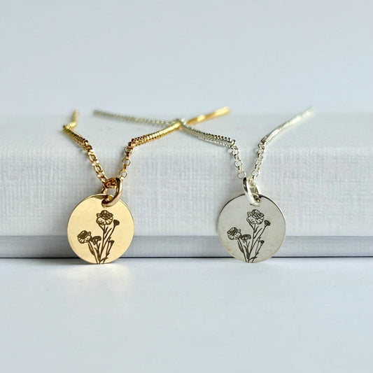 January Birth Flower Necklace | Carnation