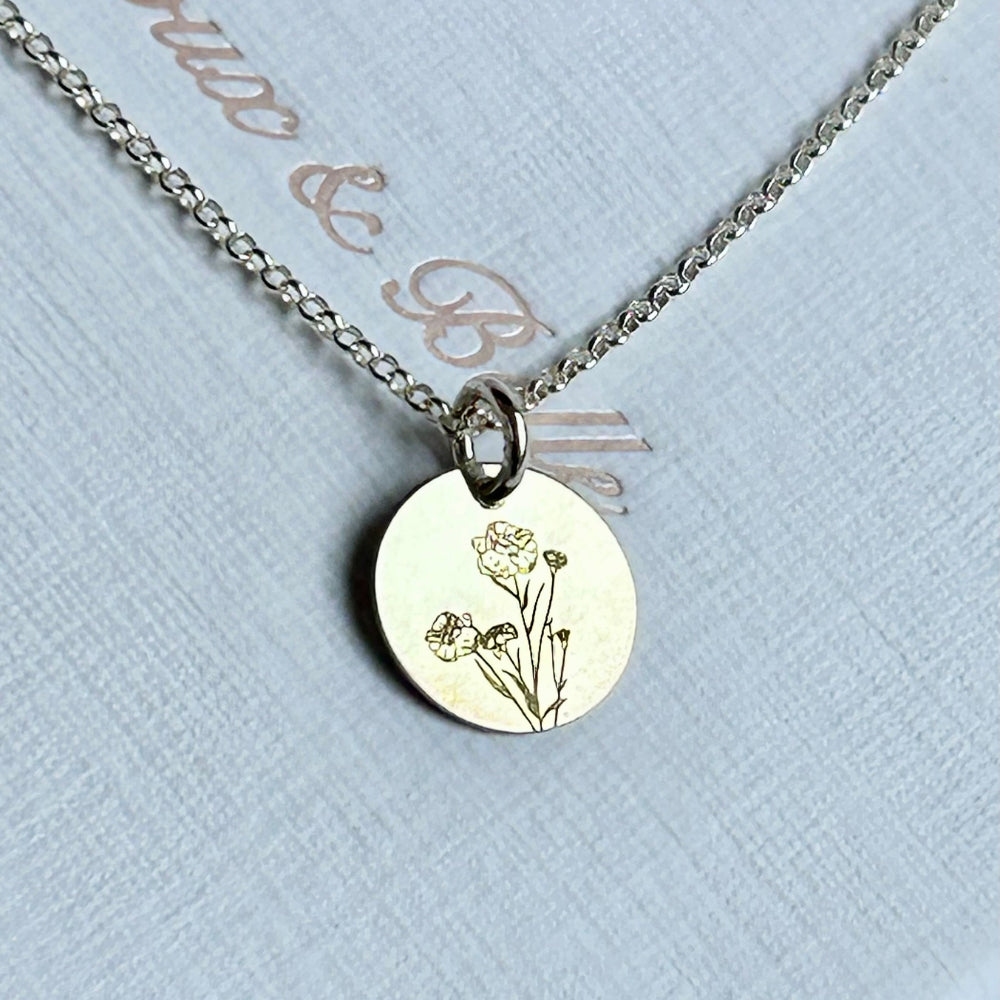 January Birth Flower Necklace | Carnation