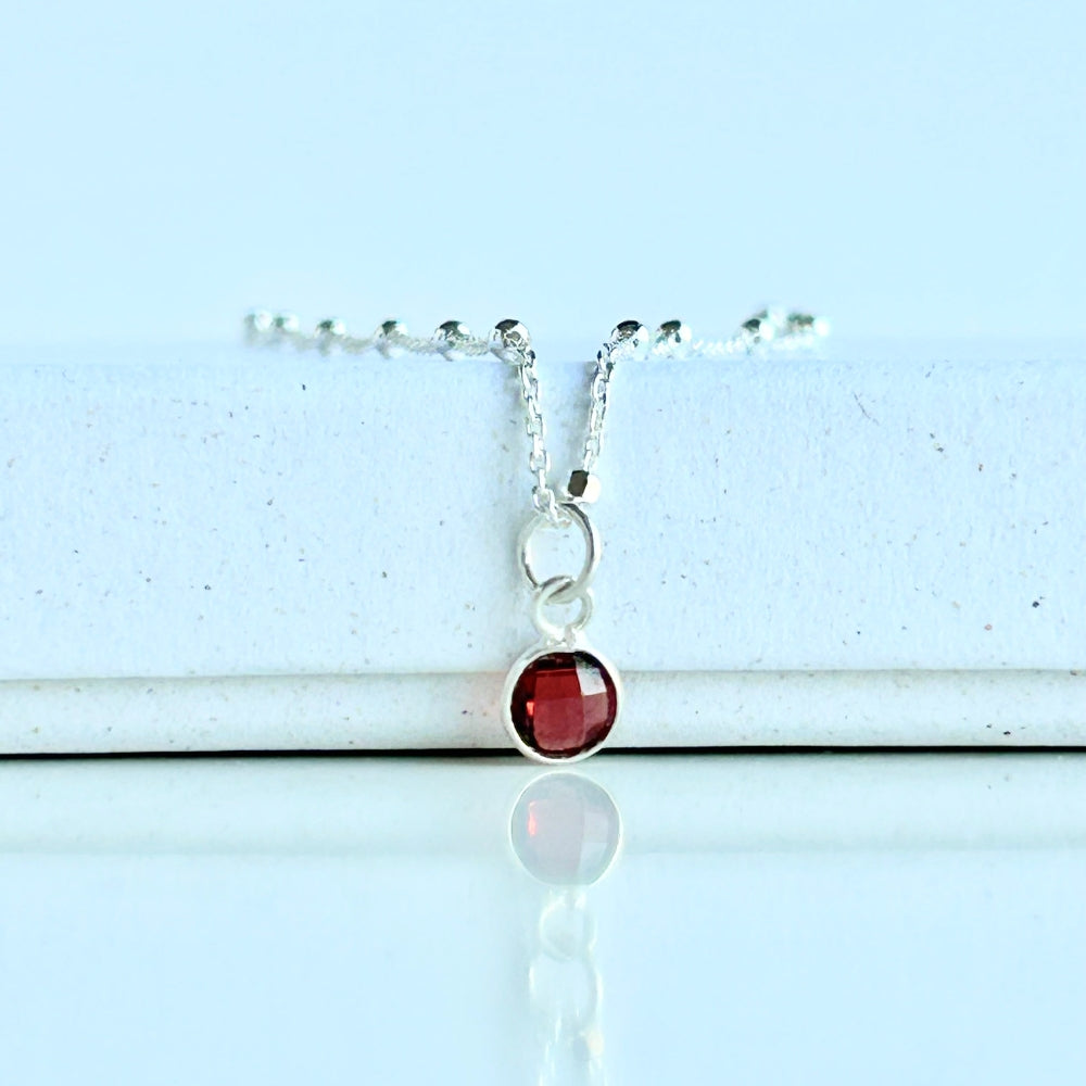 January Birthstone Necklace - Garnet