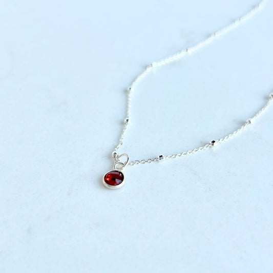 January Birthstone Necklace - Garnet