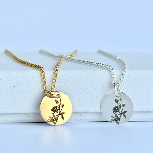 June Birth Flower Necklace | Rose