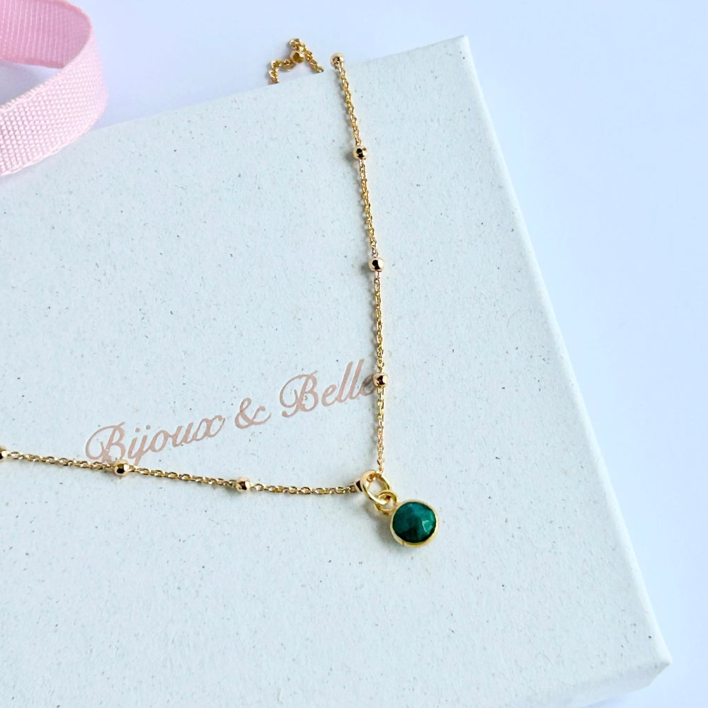 May Birth Stone Necklace - Emerald (Re-birth,  Renewal & Growth)