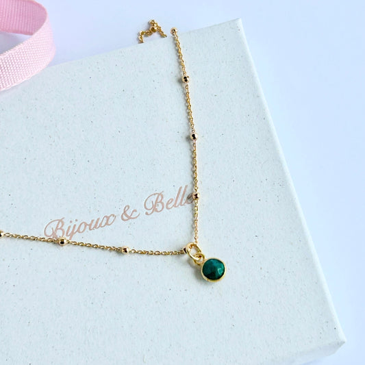 May Birth Stone Necklace - Emerald (Re-birth,  Renewal & Growth)