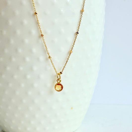 November Birth Stone Necklace - Citrine | Joy, Abundance & Success
