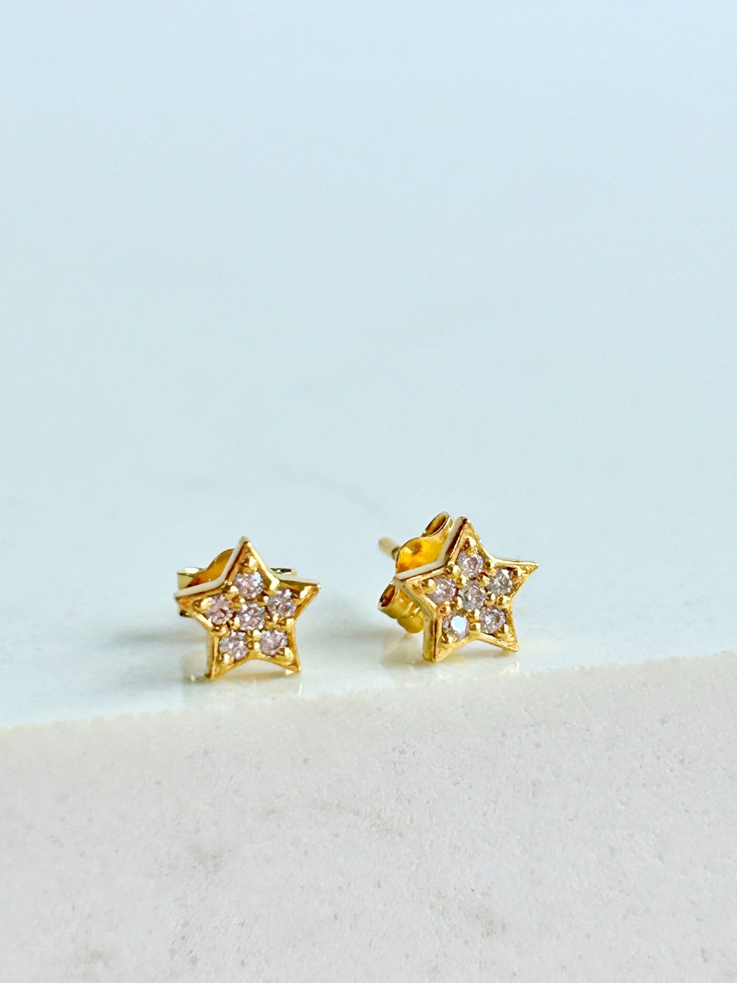 Sparkly Gold Star Studs