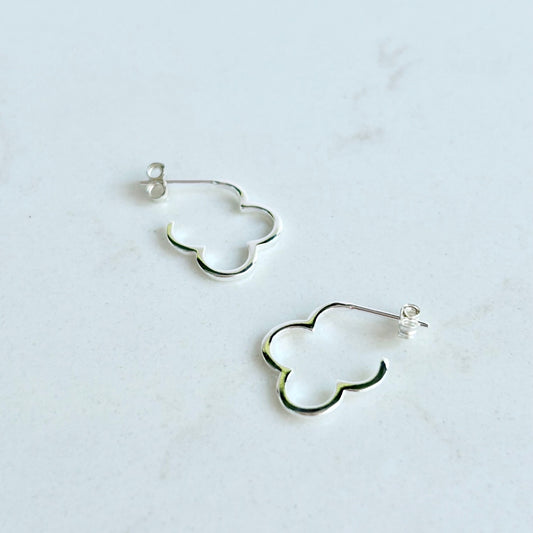 Four Leaf Clover Hoop Earrings