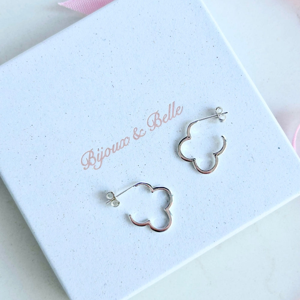 Four Leaf Clover Hoop Earrings