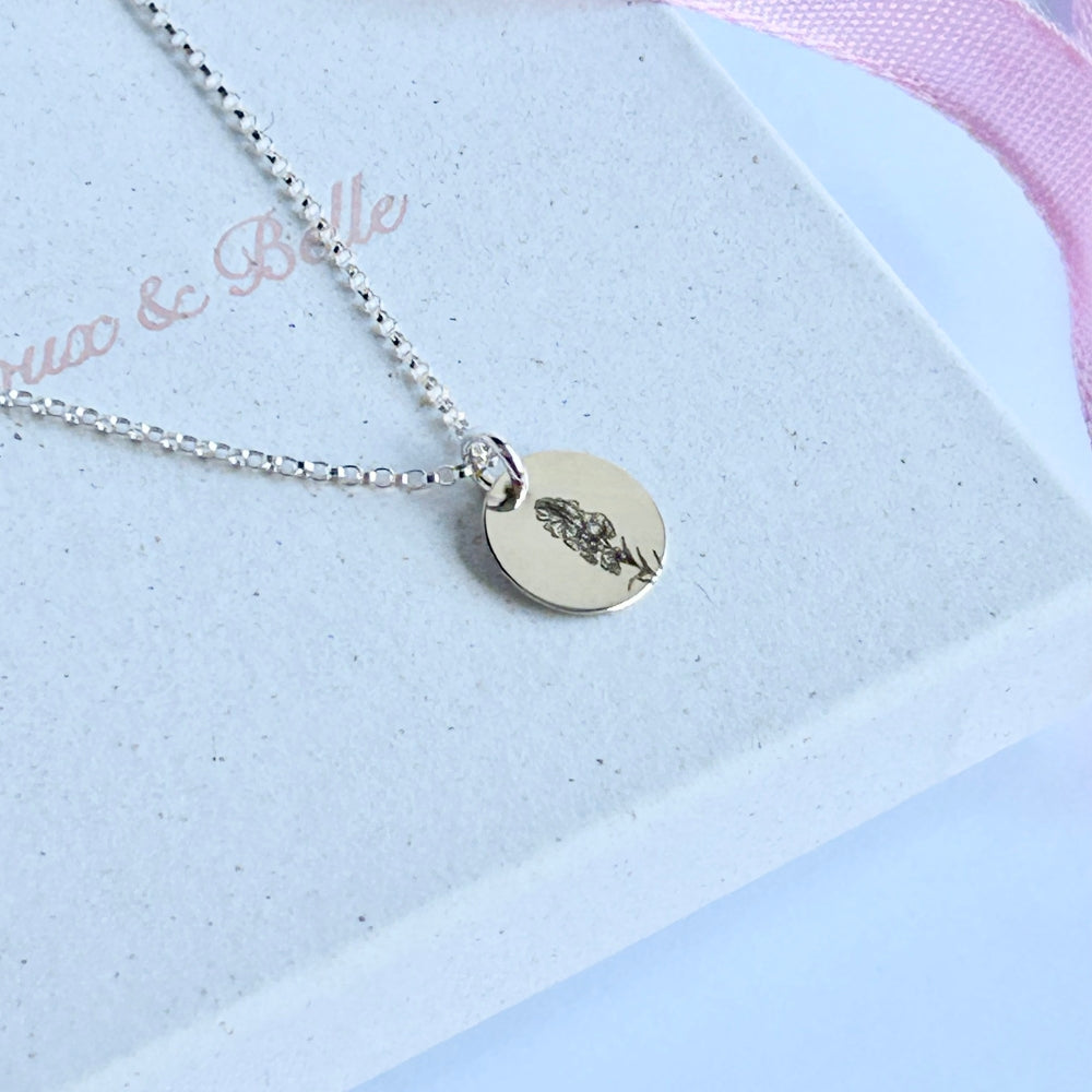 July Birth Flower Necklace | Larkspur