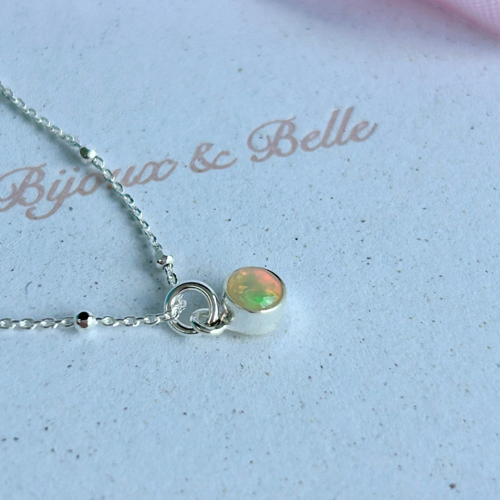 October Birth Stone Necklace - Opal | Hope & Clarity