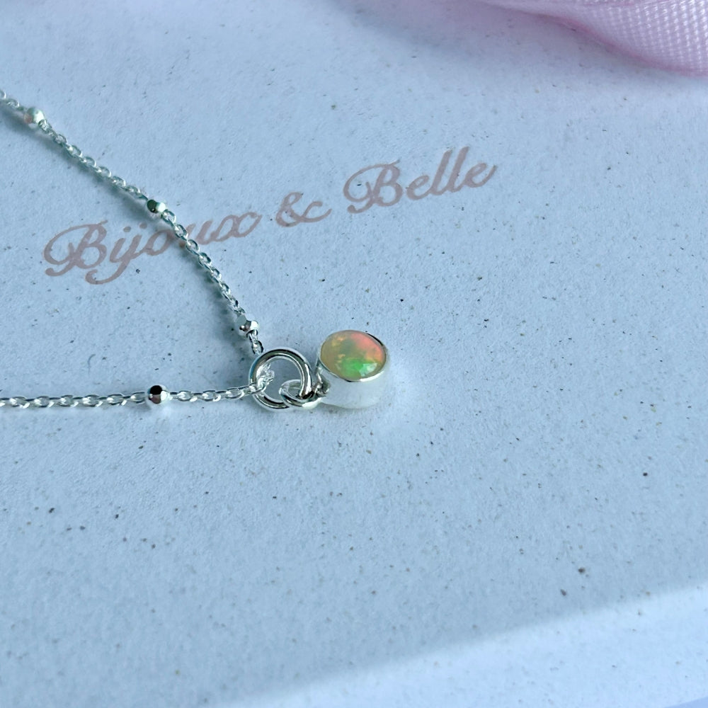 October Birth Stone Necklace - Opal | Hope & Clarity