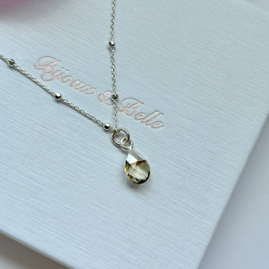 Tiny Gemstone Necklace - Citrine | Joy, Abundance & Success