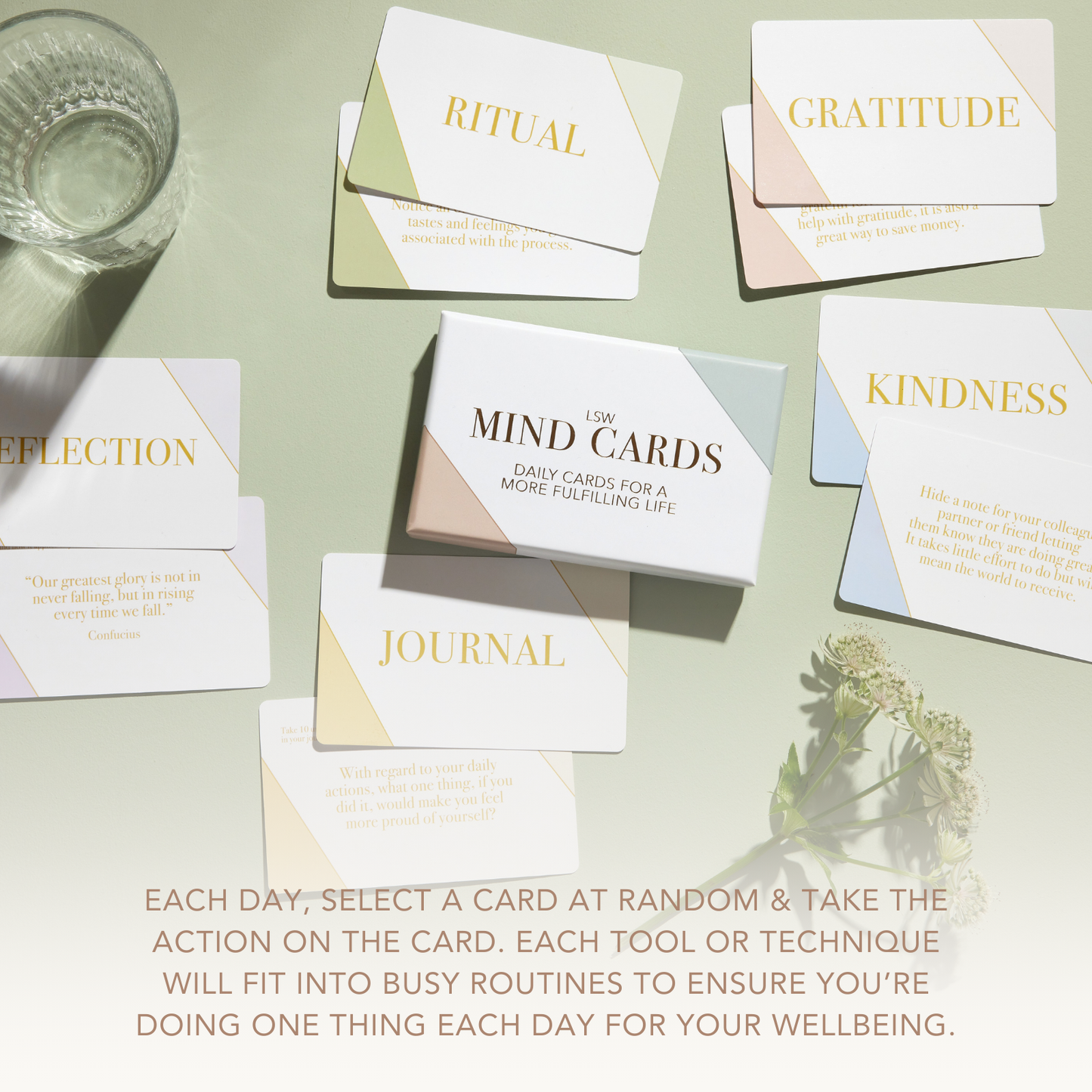 Mind Cards: Wellbeing Deck for Self-Care & Wellness Gift