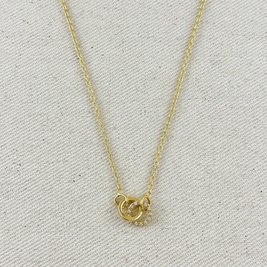 18k Gold Filled Linked CZ Necklace