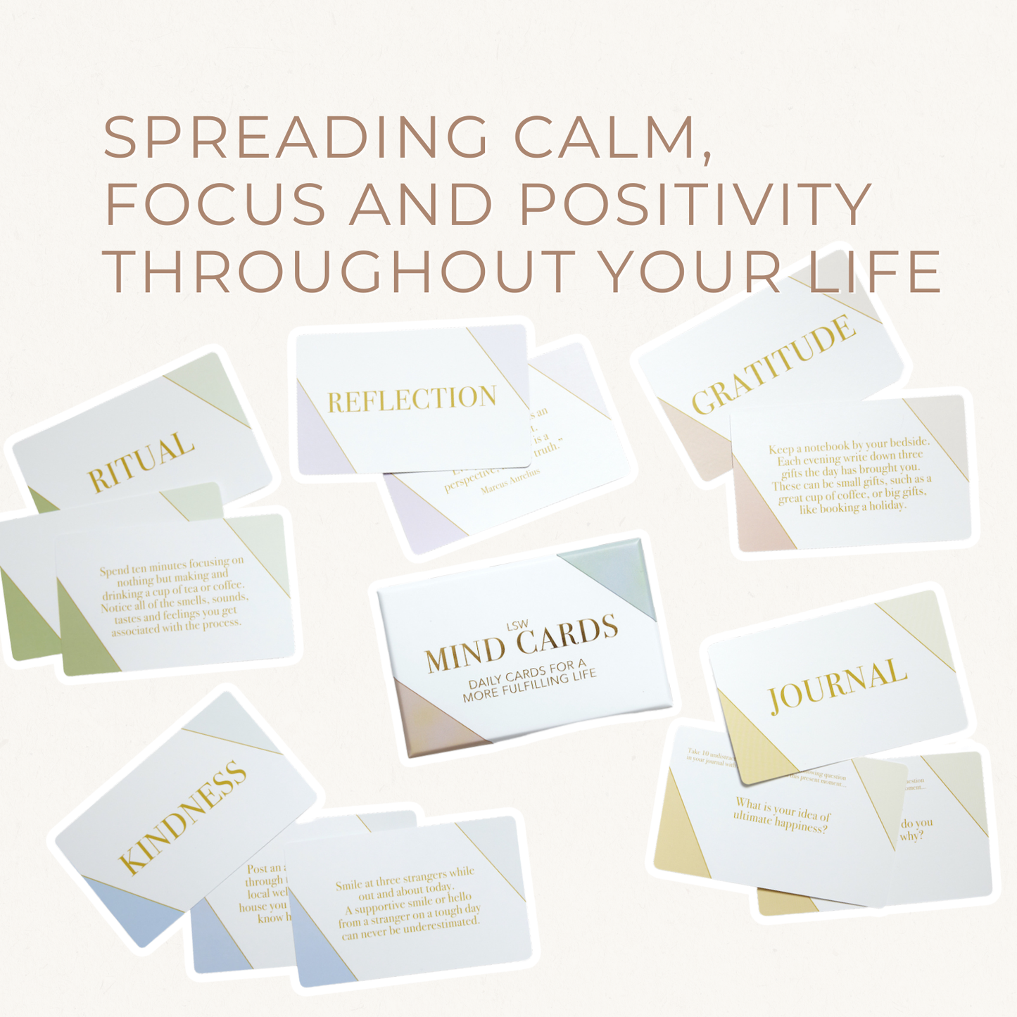 Mind Cards: Wellbeing Deck for Self-Care & Wellness Gift