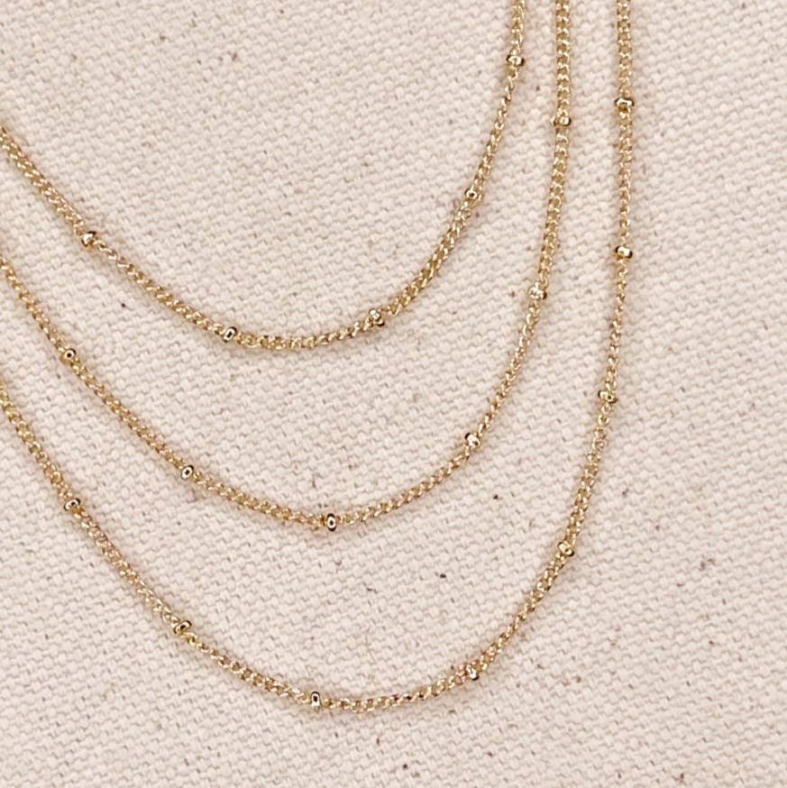 18k Gold Filled 1mm Satellite Chain Available in 16", 18", 2