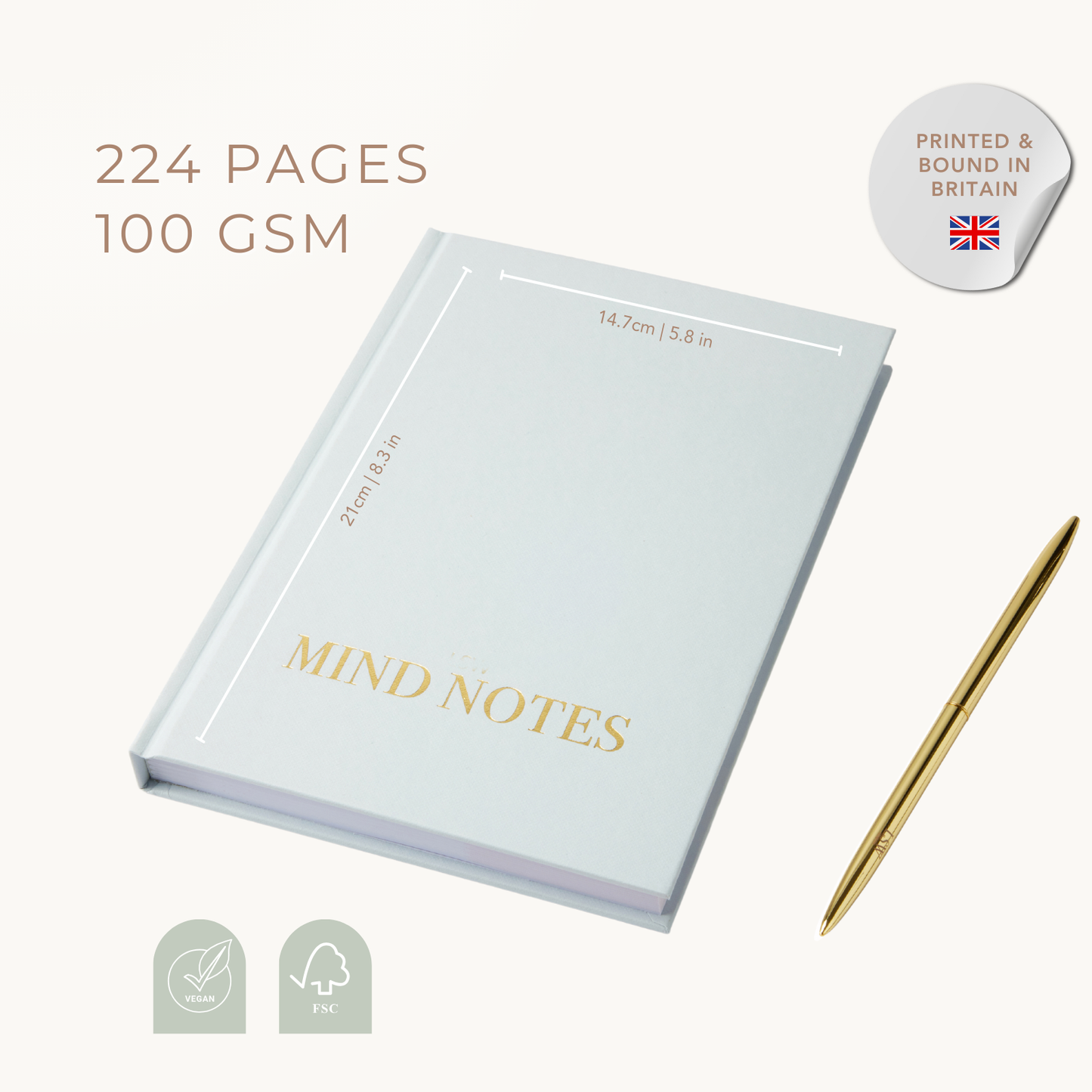 Mind Notes: Wellbeing & Gratitude Journal – Daily Self Care